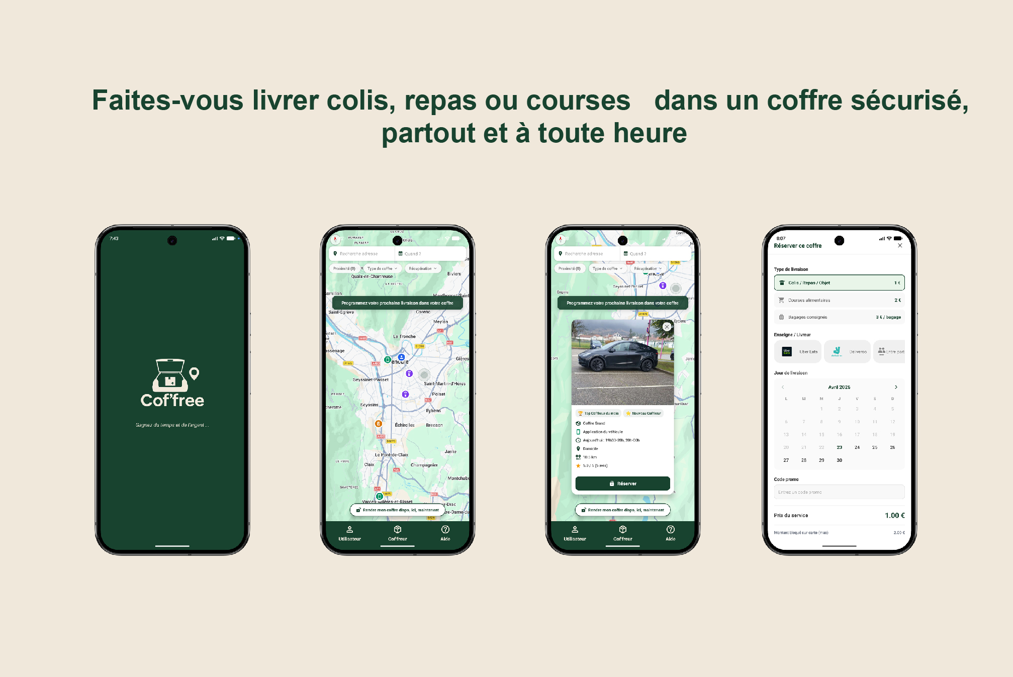 Cof'free — Faites-vous livrer colis, repas ou courses dans un coffre sécurisé